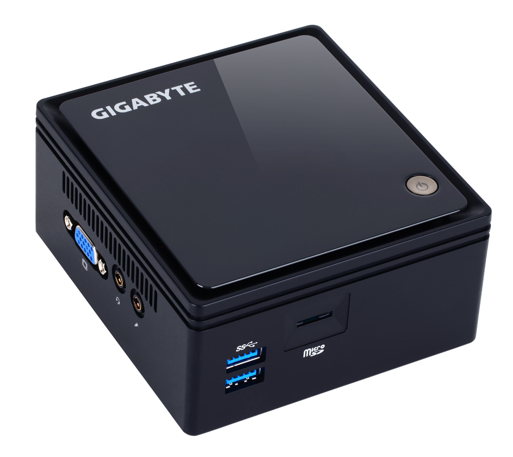 Image of Gigabyte GB-BACE-3160 PC/workstation barebone 0.69L sized PC Black...