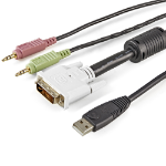 StarTech.com 1,80m 4-in-1 USB DVI KVM-Kabel met Audio en Microfoon