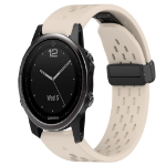 Garmin EU Product - Fenix 5S Silicone Watch Band with Magnetic Clasp - White