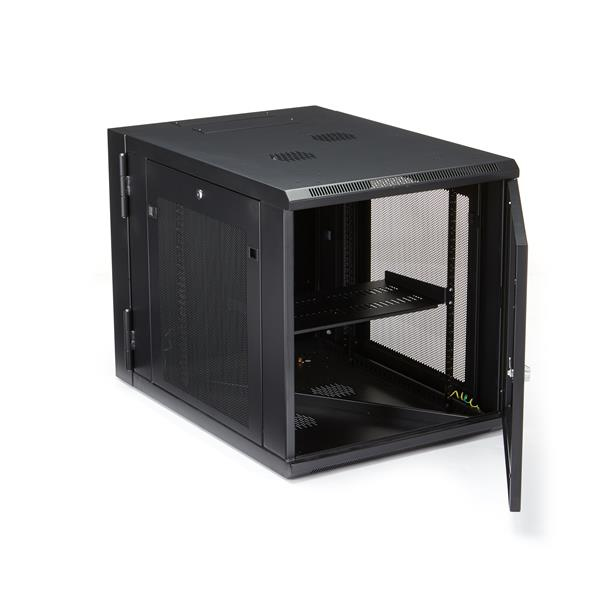 StarTech.com 12U 19" Wall Mount Network Cabinet - 4 Post 24" Deep Hinged Server Room Data Cabinet- Locking Computer Equipment Enclosure w/Shelf - Flexible Vented IT Rack - Pre-Assembled