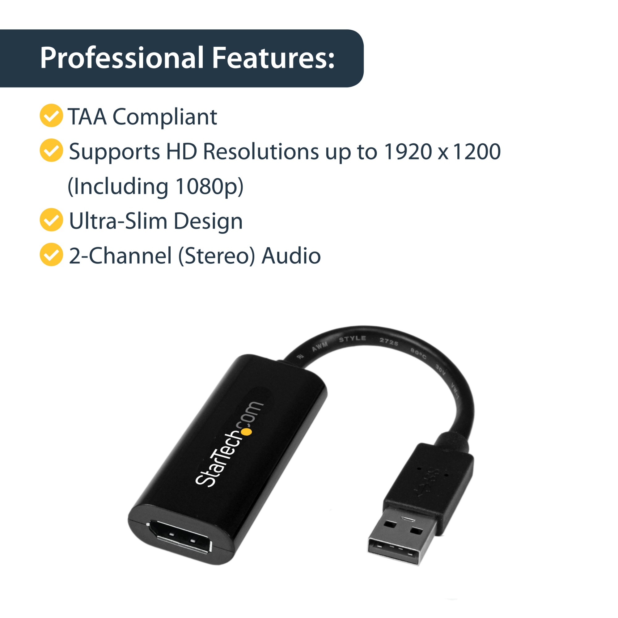 StarTech.com USB 3.0 to HDMI Adapter - Slim Design â€“ 1920x1200