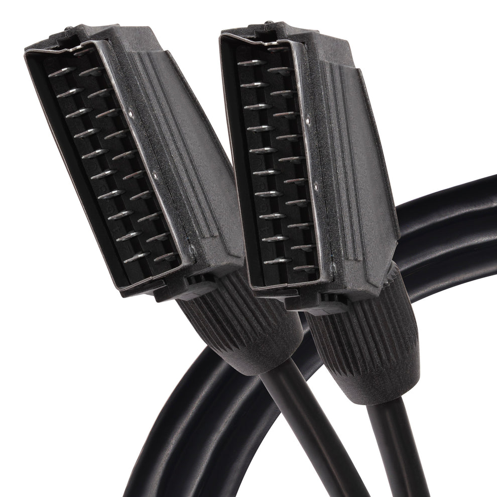 Maplin SCART to SCART 21 Pin Male to Male Connectors Cable - Black. 3m