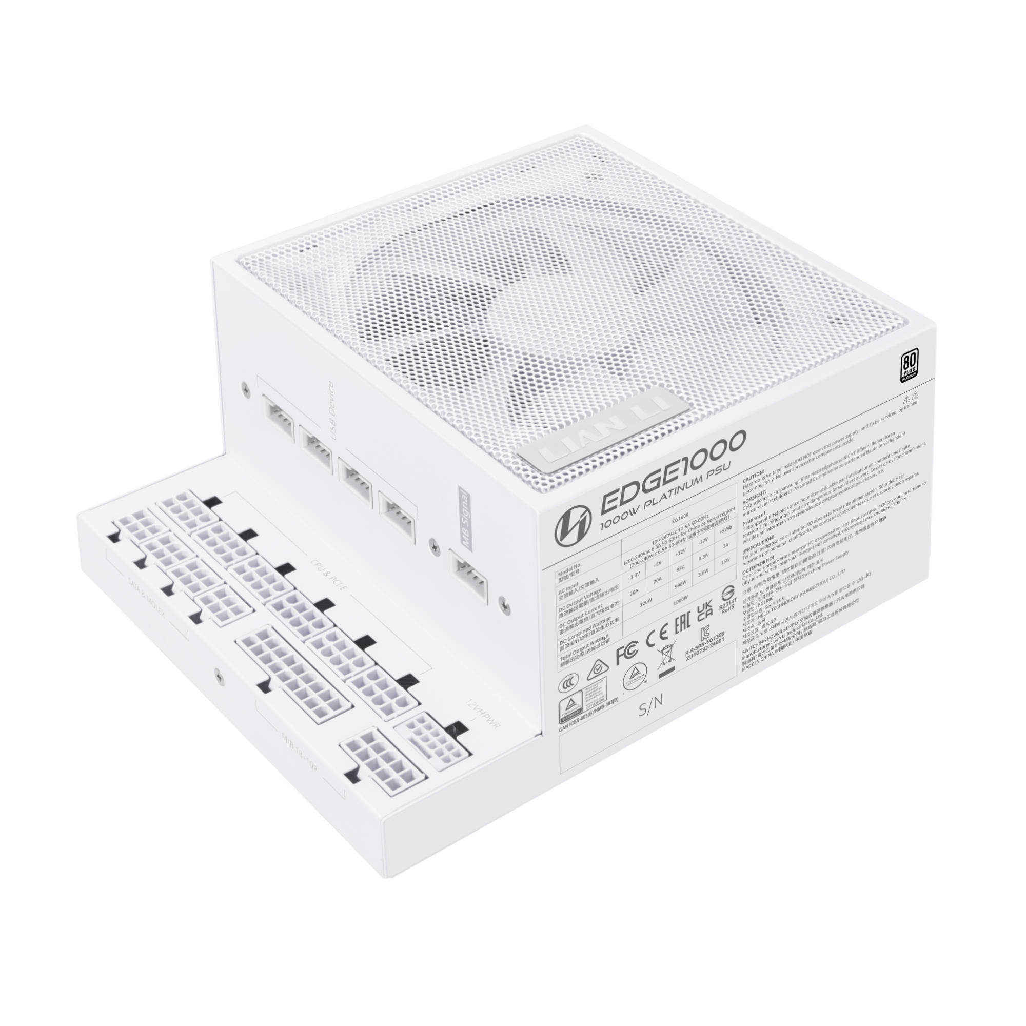 Lian Li EG1000 power supply unit 1000 W 20-pin ATX SFX White