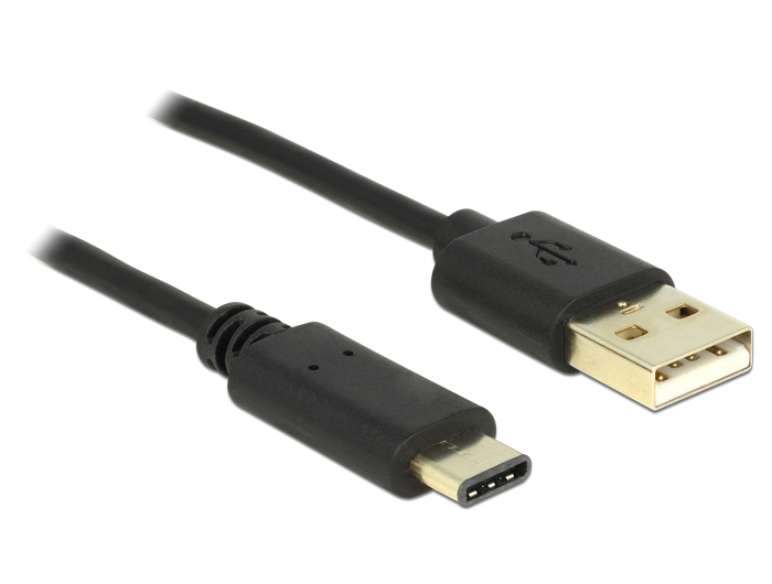 Image of DeLOCK 2m, USB2.0-A/USB2.0-C USB cable USB A USB C Black