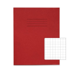 Rhino 8 x 6.5 Exercise Book 48 Page 10mm Squares S10 Red (Pack 100) - VEX342-558-6 DD