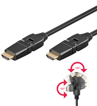Image of Wentronic High Speed HDMI 360° Cable with Ethernet - 1 m - Black...