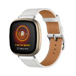 Fitbit Versa 4 / Sense 2 Leather watch strap - White