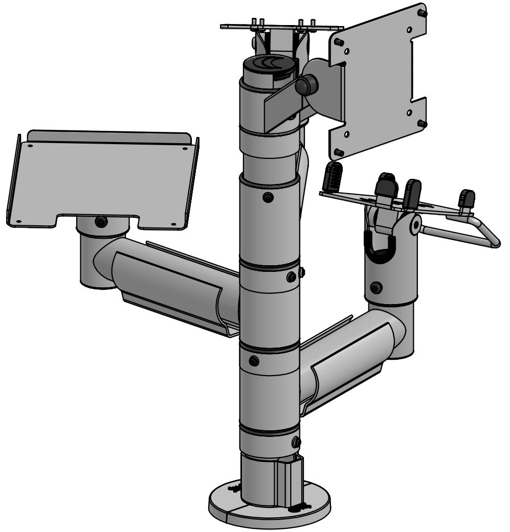 Ergonomic Solutions SP2 400mm pole w/ 3x swingrm