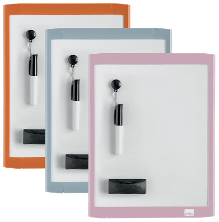 Nobo Mini Magnetic Whiteboard with Coloured Frame 216x280mm 1915625