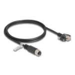 DeLOCK M12 Cable A-coded 8 pin female to RJ45 plug with screws Cat.5e FTP 1 m black