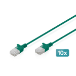 Digitus CAT 6 U-UTP Slim patch cable, 2 m, green, 10 pieces