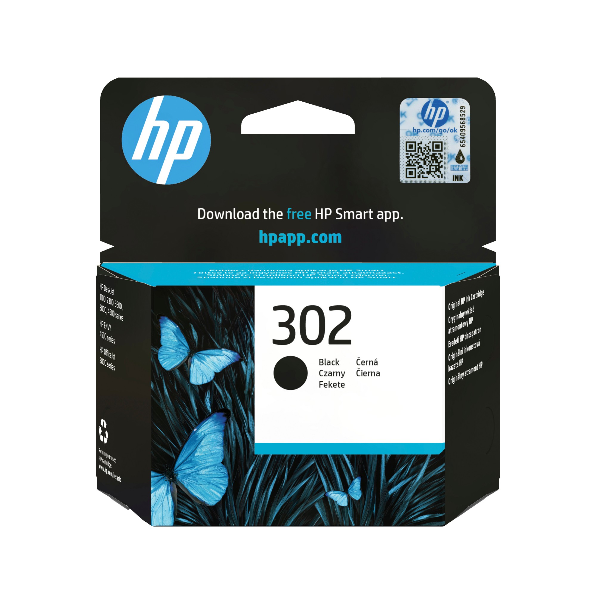 HP F6U66AE/302 Printhead cartridge black, 170 pages ISO/IEC 24711 3.5ml for HP DeskJet 1110/2130/OfficeJet 5200