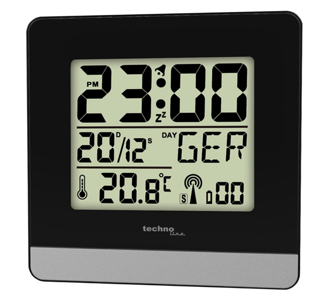 Image of Technoline WT260 - Digital alarm clock - Black - Silver - 12/24h -...