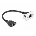 DeLOCK Network Extension Cable for Easy 45 Module S/FTP RJ45 jack to RJ45 jack Cat.6A 25 cm black