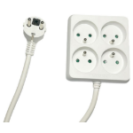 Microconnect MC-PSSQUARE040150FRW power extension 1.5 m 4 AC outlet(s) Indoor White