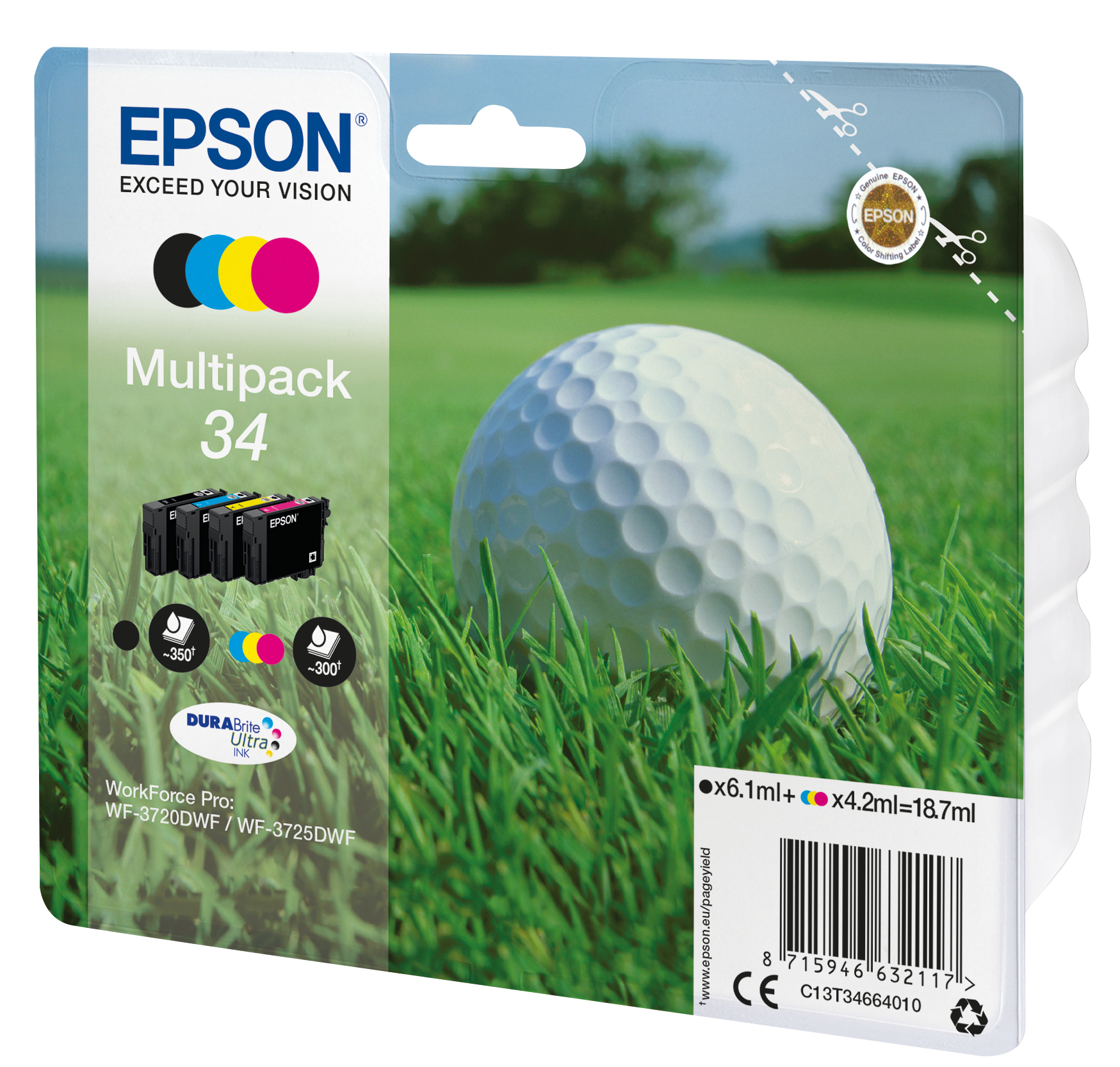 Image of Epson C13T34664010/34 Ink cartridge multi pack Bk,C,M,Y 6,1ml +...