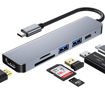 JLC Z78 Type C 6 Port Adapter - Grey