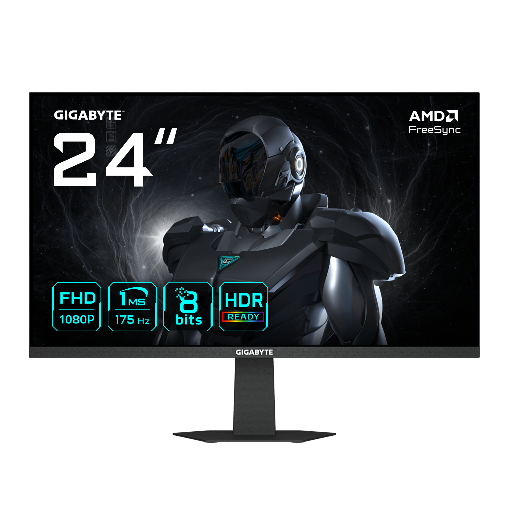 GIGABYTE GS24F14A 24” FHD Gaming Monitor - 1920 x 1080, 175Hz, 1ms, 400 cd/m², FreeSync, HDR Ready, HDMI 2.0, Displayport 1.4
