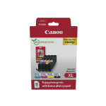 Canon 6443B008/CLI-551XL Ink cartridge multi pack high-capacity CLI Bk,C,M,Y + Photopaper PP-201 50 sheet 5530pg + 3x695pg Pack=4 for Canon Pixma IP 8700/IX 6850/MG 5450/MG 6350/MX 725