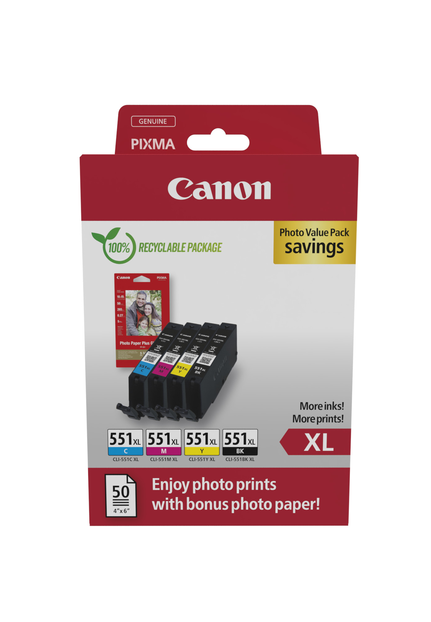 Image of Canon 6443B008/CLI-551XL Ink cartridge multi pack high-capacity...