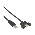 InLine 100pcs. Bulk-Pack USB 2.0 Cable A male to A female for slot bracket 0.6m