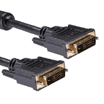 Cablenet 5m DVI-D 24+1 Dual Link 1080p Gold Male - Male 30AWG Black PVC Cable