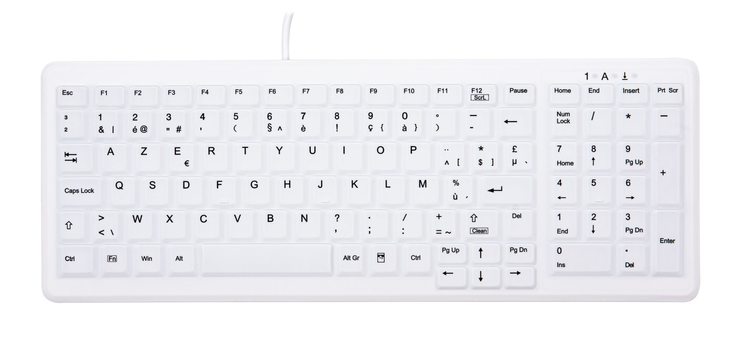Image of CHERRY AK-C7000 keyboard USB AZERTY Belgian White