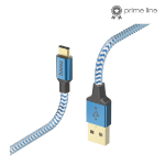 Hama Reflective USB cable USB 2.0 1.5 m USB A USB C 0.48 Gbit/s Blue