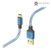 Hama Reflective USB cable USB 2.0 1.5 m USB A USB C 0.48 Gbit/s Blue