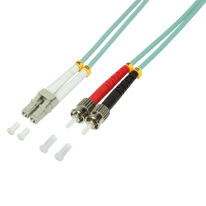 Image of LogiLink 3m LC-ST fibre optic cable OM3 Turquoise