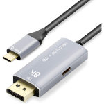 4XEM 4XTPC026B2M video cable adapter 78.7" (2 m) USB Type-C DisplayPort Black, Gray