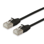 Equip Cat.6A F/FTP Slim Patch Cable, 0.25m, Black