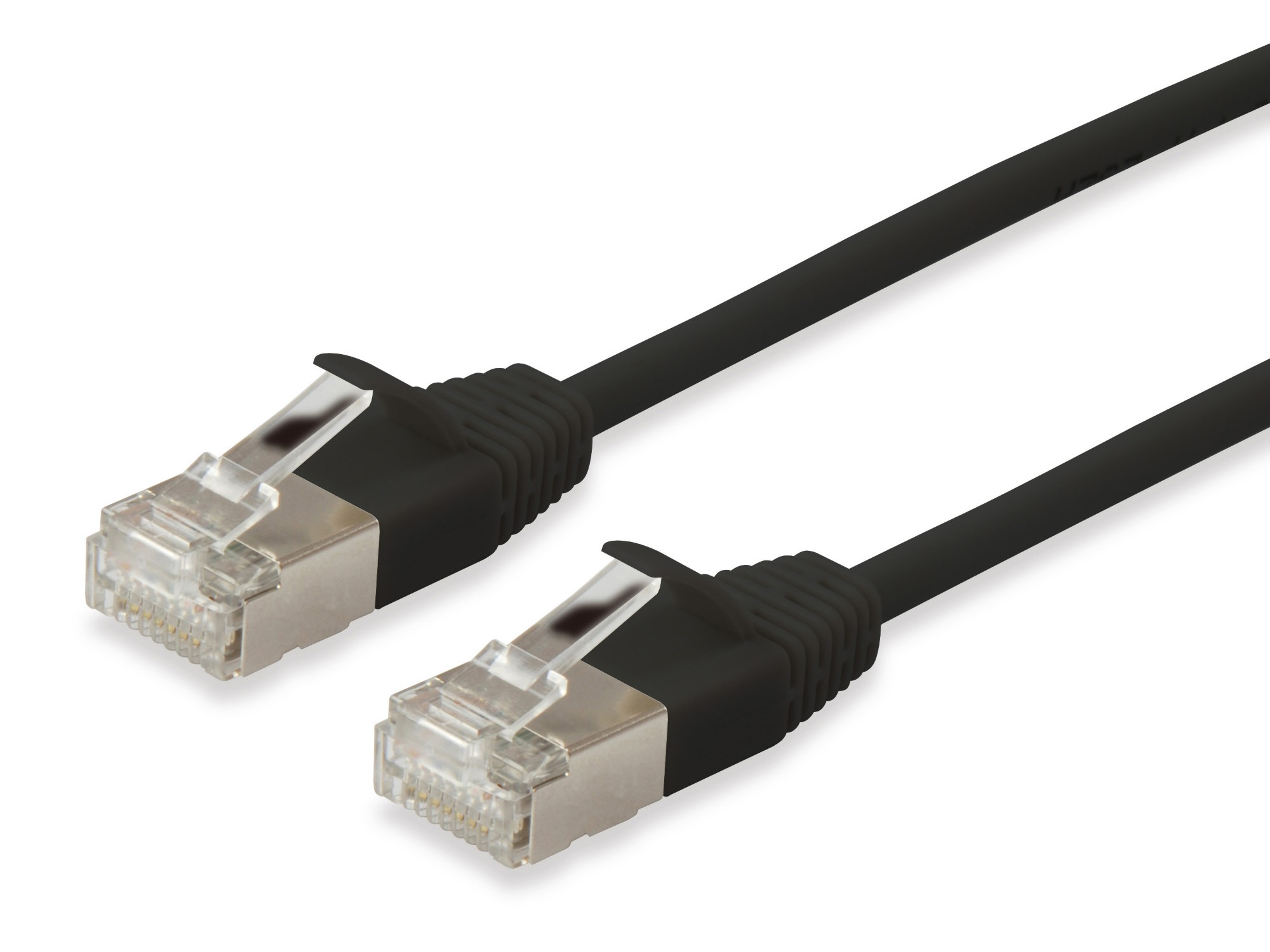 Photos - Cable (video, audio, USB) Equip Cat.6A F/FTP Slim Patch Cable, 0.25m, Black 606122 