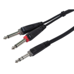 Monoprice 601053 audio cable 118.1" (3 m) 6.35mm TRS 2 x 6.35mm TRS Black