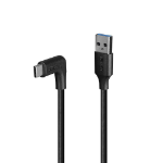 Lindy 1.5m USB 3.2 Type-A to Right-Angled USB-C Cable, 10Gbps