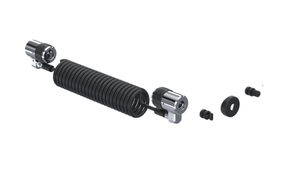 Ergonomic Solutions SpacePole Payment ClickSafe Dual Lock Curly Cable.