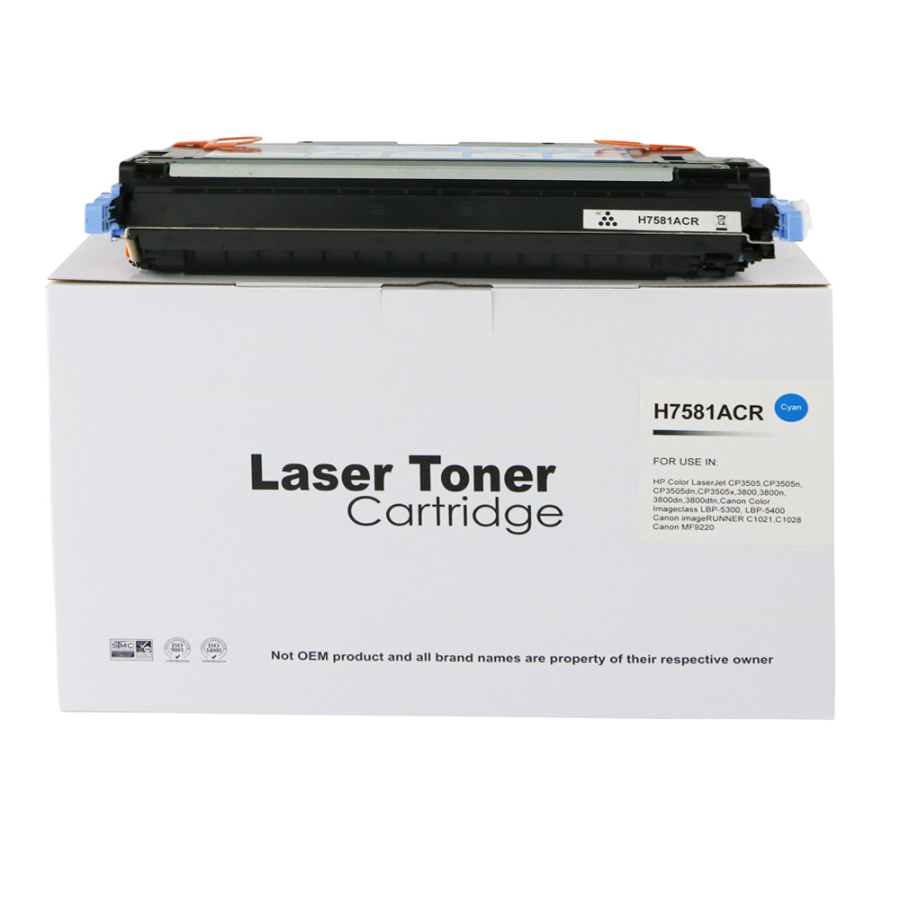 Image of CTS Wholesale Remanufactured HP Laserjet 3800 Cyan Toner Q7581A Ctg