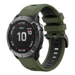 Garmin Fenix 6X Pro Two-color Silicone Watch Band - Black / Green