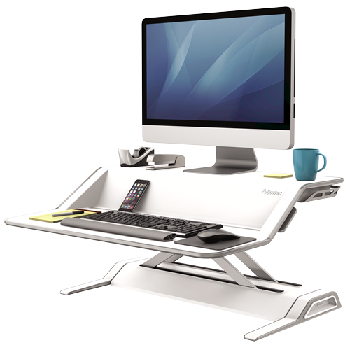 Image of Fellowes Lotus Sit-Stand Workstation – White