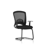 Dynamic Astro Mesh Back Visitor Chair Cantilever Leg Bespoke Fabric Seat Black - BR000307 DD
