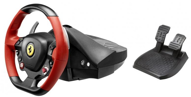 Image of Thrustmaster Ferrari 458 Spider Black, Red Steering wheel + Pedals...