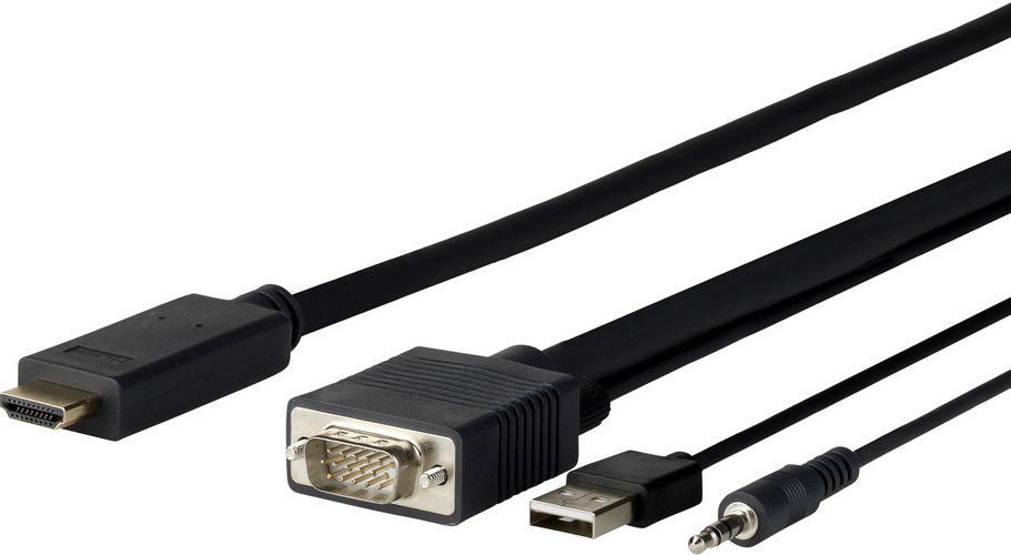 Image of Vivolink Pro VGA + Audio to HDMI 3M VGA (D-Sub) + 3.5mm + USB...