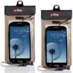 ProperAV Waterproof Case inc Waterproof Earphones for Smartphones - Pack of 2