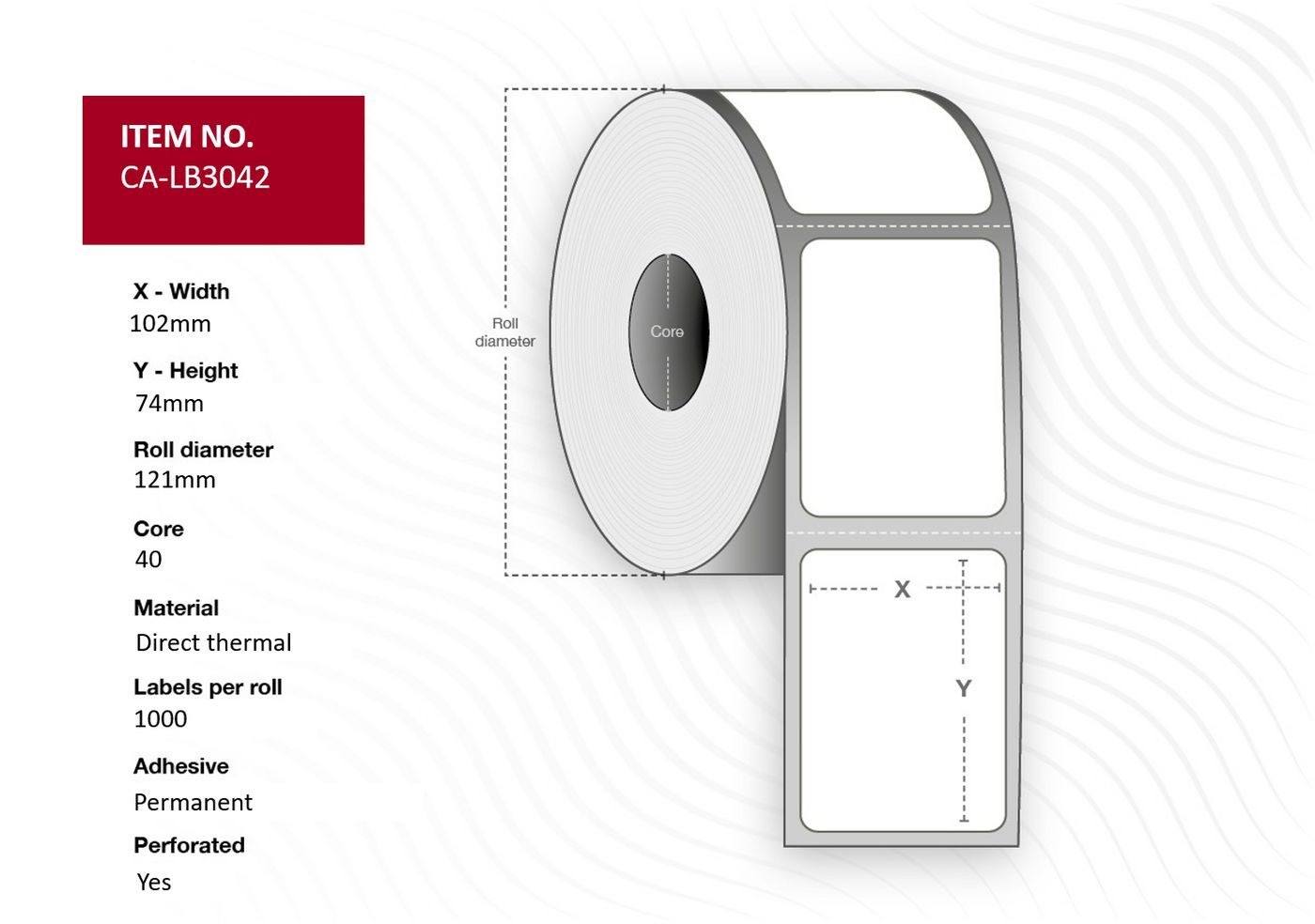 Capture CA-LB3042 printer label White