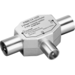 Goobay Coaxial T Adapter: Double Coaxial Socket > Coaxial Plug, metal, silver