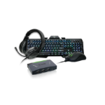 iogear GE1337P2KIT3 toetsenbord Inclusief muis Gamen USB Zwart