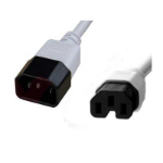 FDL 1M IEC MAINS EXTENSION CABLE - C14 TO C15 (HOT) - WHITE