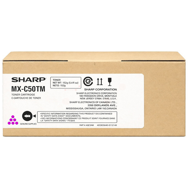 Sharp Magenta Mxc-50Tm Toner 13K Pages/5% For Mx-C 407 F