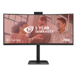 AOC E4 CU34E4CW computer monitor 86.4 cm (34") 3440 x 1440 pixels UltraWide Quad HD LED Black