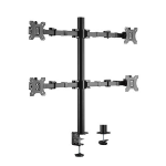 Brateck Quad Monitors Affordable Steel Articulating Monitor Arm Fit Most 17'-32' Monitors Up to 9kg per screen VESA 75x75/100x100